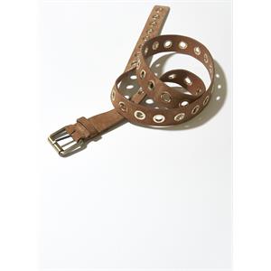 Mint Velvet Tan Eyelet Suede Belt Brown